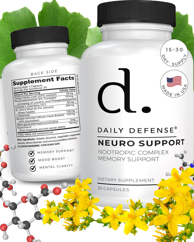 Neuro Support Nootropic Complex Helps Support Memory and Focus by Daily Defense