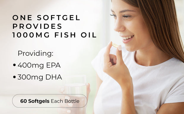 Omega 3 Enteric Coated Fish Oil Triple Strength EPA And DHA by Daily Defense