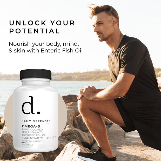 Omega 3 Enteric Coated Fish Oil Triple Strength EPA And DHA by Daily Defense