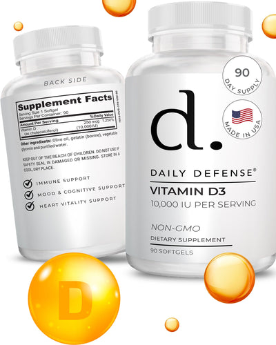 Vitamin D3 10,000 IU Per Serving Non-GMO by Daily Defense