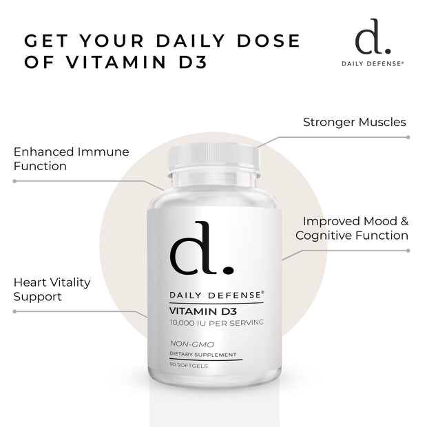 Vitamin D3 10,000 IU Per Serving Non-GMO by Daily Defense