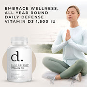 Vitamin D3 1,500 IU Per Serving Non-GMO by Daily Defense