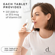 Vitamin D3 1,500 IU Per Serving Non-GMO by Daily Defense