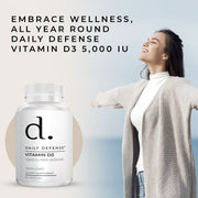 Vitamin D3 5,000 IU Per Serving Non-GMO by Daily Defense