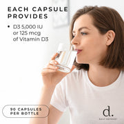 Vitamin D3 5,000 IU Per Serving Non-GMO by Daily Defense