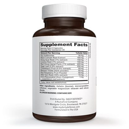 Menopause Support Hormone Balance Formula for Women by Daily Defense