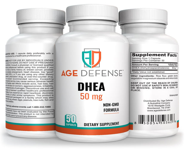 DHEA 50mg Capsules Helps Boost Energy, Supports Skin Tone and Aging