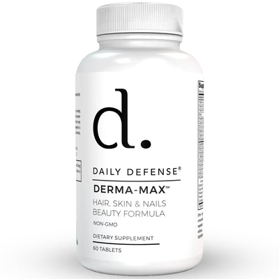 DERMA-MAX Hair, Skin & Nails Beauty Formula Collagen Supplements for Women - Hair Skin and Nails Vitamins with Biotin and Collagen, Calcium & More for Healthy Hair, Healthy Nails & Healthy Skin - Hair Vitamins for Men & Women by Daily Defense