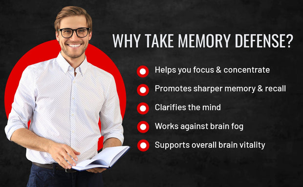 Memory Defense Nootropics Brain and Memory Support Supplement for Better Focus & Mental Clarity -with  Ginkgo Biloba, Bacopa Monnieri, Huperzine-A and More - Consumer Nutrition