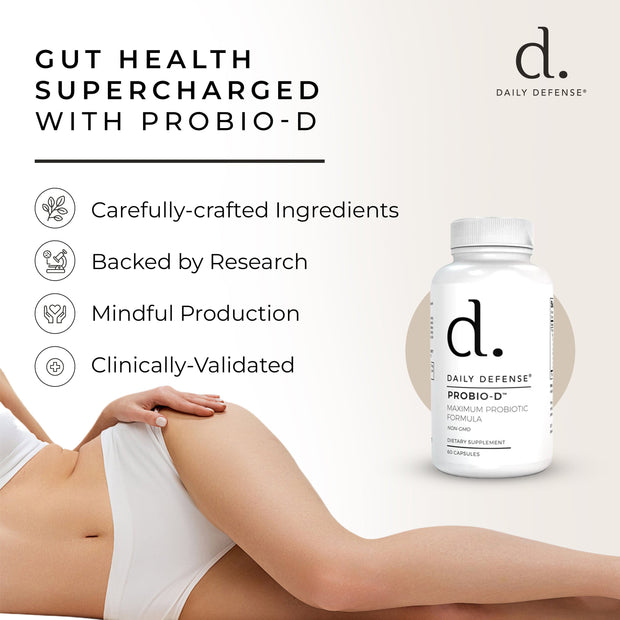 PROBIO-D Probiotic Daily Probiotics for Men and Women with Constipation & Gas - Digestion and Bloating Supplement plus Immune Support
