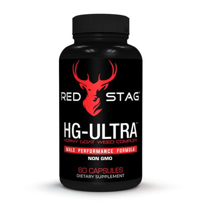 RED STAG® Supplement for Men - Red Stag HG Ultra Horny Goat Weed Extract with Maca Root Powder, Tribulus Terrestris, Saw Palmetto & Tongkat Ali Powder for Low T & Male Enhancement